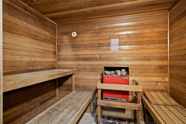 80 Rogers St Unit 3A, Clearwater, FL 33756 - relaxing sauna featuring wood ceiling and wooden walls