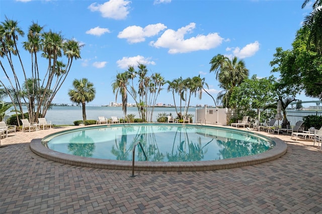80 Rogers St Unit 3A, Clearwater, FL 33756 - community pool with a water view and a patio