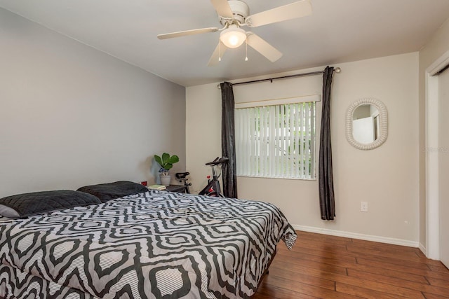 8629 Wolf Den Trl, Port Richey, FL 34668 - bedroom with hardwood / wood-style floors and ceiling fan