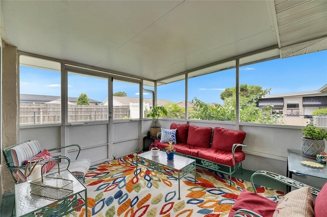1502 Fort Duquesna Dr, Sun City Center, FL 33573 - sunroom / solarium featuring an outdoor hangout area and plenty of natural light