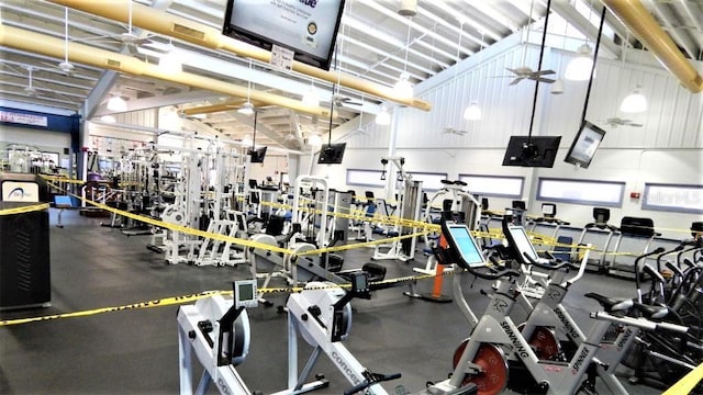1502 Fort Duquesna Dr, Sun City Center, FL 33573 - workout area with a ceiling fan