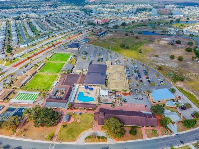 1502 Fort Duquesna Dr, Sun City Center, FL 33573 - aerial overview of property's location featuring a nearby body of water