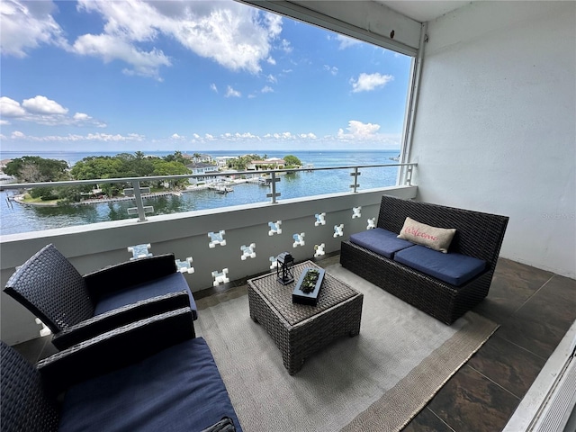 1365 Snell Isle Blvd NE Unit 6E, Saint Petersburg, FL 33704 - balcony featuring a water view and an outdoor hangout area