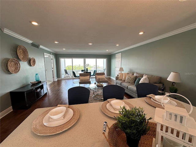 1365 Snell Isle Blvd NE Unit 6E, Saint Petersburg, FL 33704 - living room with wood finished floors, ornamental molding, and recessed lighting