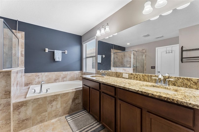 1604 Acadia Harbor Pl, Brandon, FL 33511 - full bath with a stall shower, a bath, and double vanity