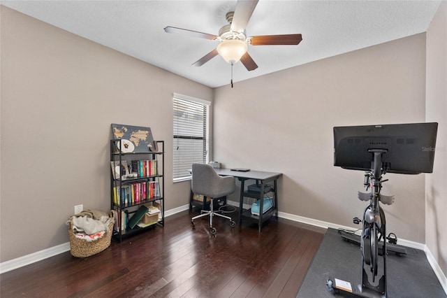 1604 Acadia Harbor Pl, Brandon, FL 33511 - office featuring hardwood / wood-style flooring and a ceiling fan