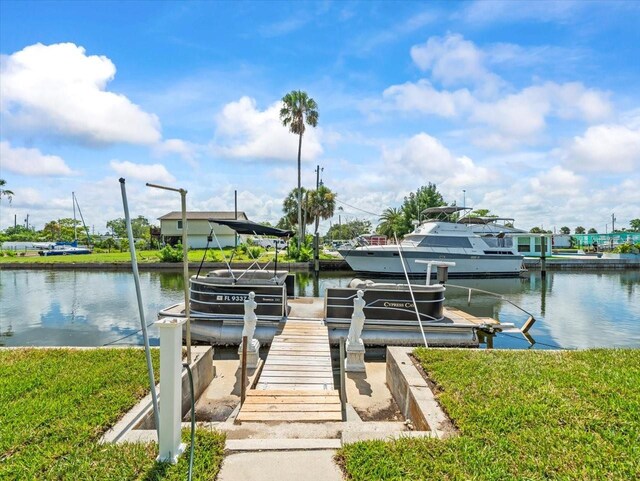 13316 Carol Dr, Hudson, FL 34667 - dock area with boat lift and a water view