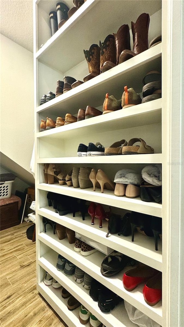 27312 Edenfield Dr, Wesley Chapel, FL 33544 - walk in closet with wood finished floors