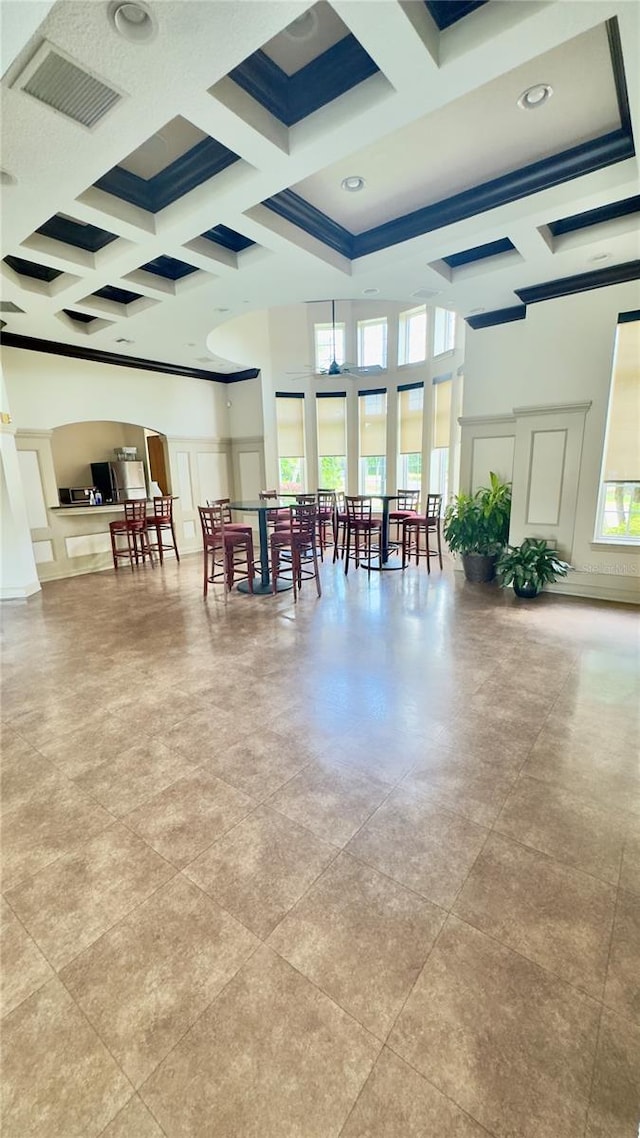 27312 Edenfield Dr, Wesley Chapel, FL 33544 - lobby featuring coffered ceiling, a high ceiling, and beam ceiling