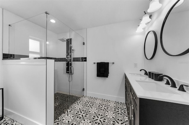 1800 Mapleleaf Blvd, Oldsmar, FL 34677 - bathroom with an enclosed shower and double vanity