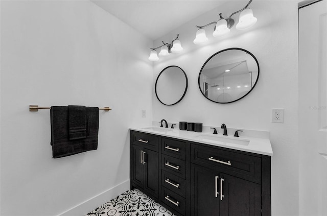 1800 Mapleleaf Blvd, Oldsmar, FL 34677 - bathroom with double vanity and tile patterned flooring