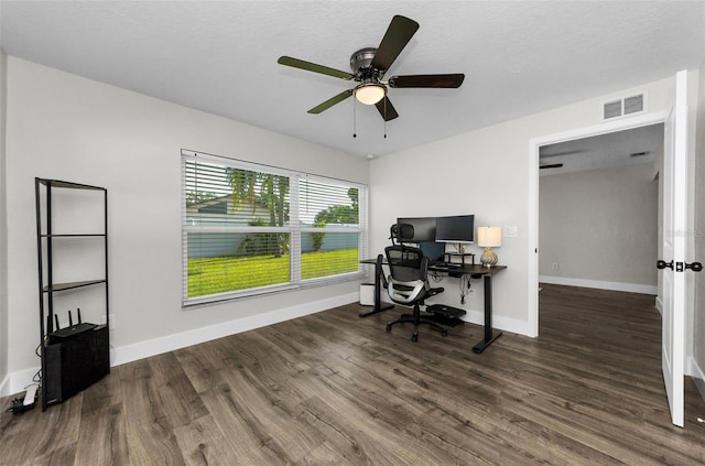 1800 Mapleleaf Blvd, Oldsmar, FL 34677 - office featuring wood finished floors and a ceiling fan