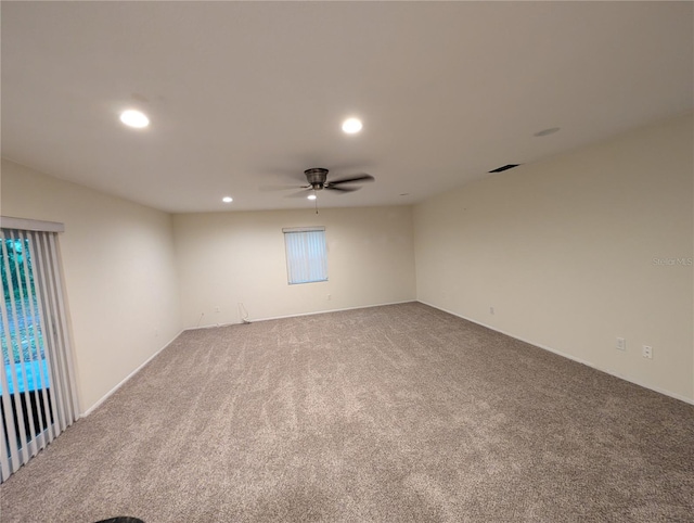 11308 Echo View Dr, Odessa, FL 33556 - unfurnished room featuring carpet floors, recessed lighting, and ceiling fan