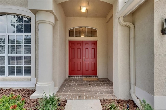 1216 Fox Chapel Dr, Lutz, FL 33549 - property entrance featuring stucco siding