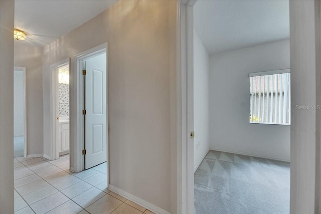 1216 Fox Chapel Dr, Lutz, FL 33549 - corridor with light tile patterned flooring and baseboards