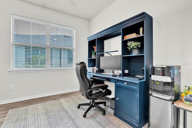 6352 Mooring Line Cir, Apollo Beach, FL 33572 - office area featuring wood finished floors and baseboards