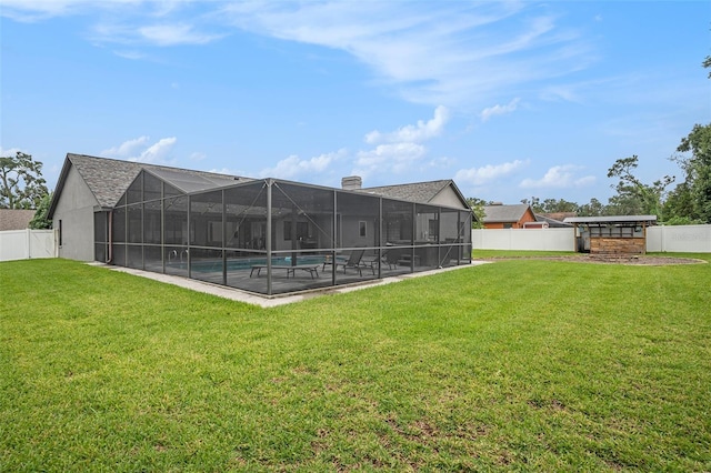 2701 Herndon St, Valrico, FL 33596 - fenced backyard featuring an outdoor pool, a lanai, and a patio area