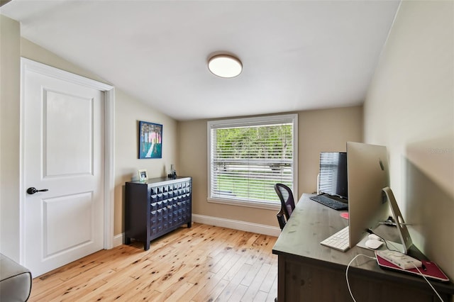 1722 Albemarle Rd, Clearwater, FL 33764 - office area with vaulted ceiling and light wood-type flooring