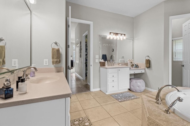 2900 W Lantana Dr, Beverly Hills, FL 34465 - full bath featuring tile patterned flooring, vanity, and a bathtub