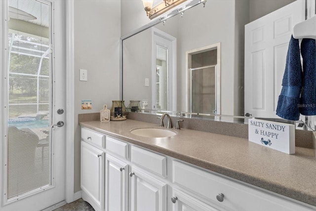 2900 W Lantana Dr, Beverly Hills, FL 34465 - bathroom with vanity and a shower stall