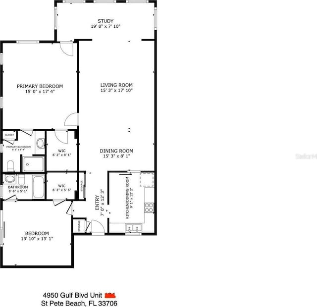 4950 Gulf Blvd Unit 903, St Pete Beach, FL 33706 - view of property floor plan
