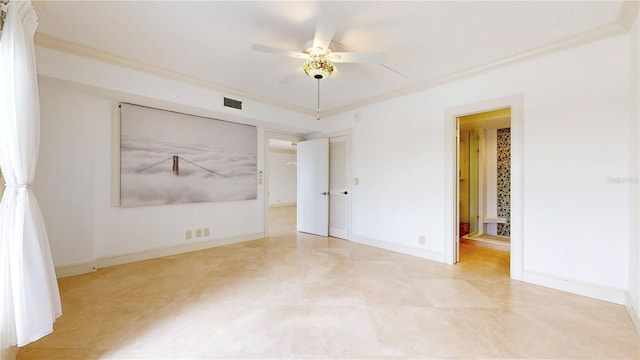 4950 Gulf Blvd Unit 903, St Pete Beach, FL 33706 - unfurnished room with a ceiling fan and crown molding