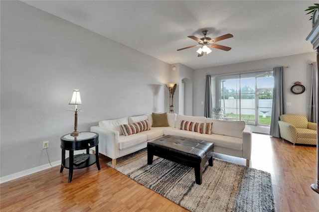 607 Tuscanny St, Brandon, FL 33511 - living area featuring wood finished floors and ceiling fan