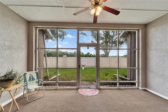 607 Tuscanny St, Brandon, FL 33511 - unfurnished sunroom featuring plenty of natural light and ceiling fan