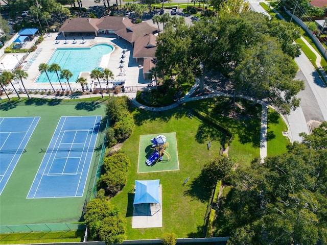 607 Tuscanny St, Brandon, FL 33511 - drone / aerial view of a pool area