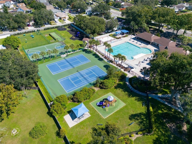 607 Tuscanny St, Brandon, FL 33511 - bird's eye view of a pool area