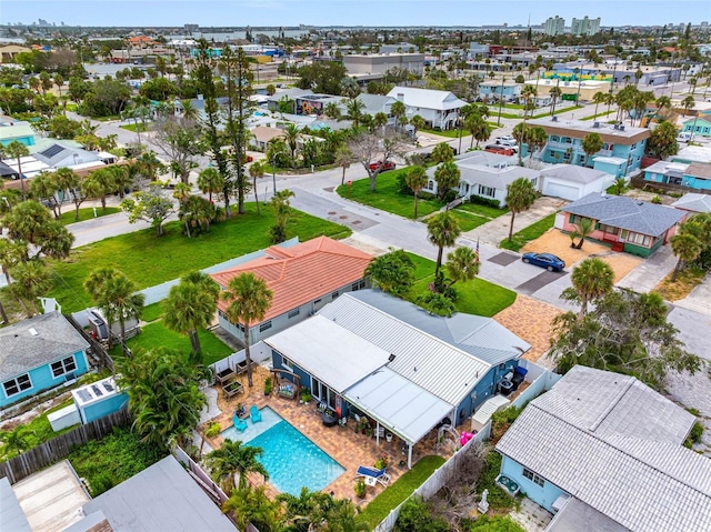 621 77th Ave, St Pete Beach, FL 33706 - aerial perspective of suburban area with a pool area