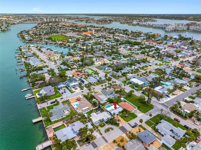 621 77th Ave, St Pete Beach, FL 33706 - aerial view of property's location featuring a nearby body of water and nearby suburban area