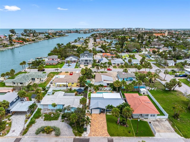 621 77th Ave, St Pete Beach, FL 33706 - aerial perspective of suburban area with a large body of water