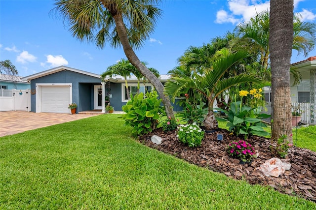 621 77th Ave, St Pete Beach, FL 33706 - ranch-style home featuring a garage, driveway, and stucco siding