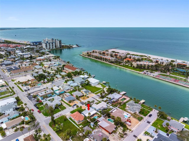621 77th Ave, St Pete Beach, FL 33706 - aerial view of property and surrounding area with a large body of water
