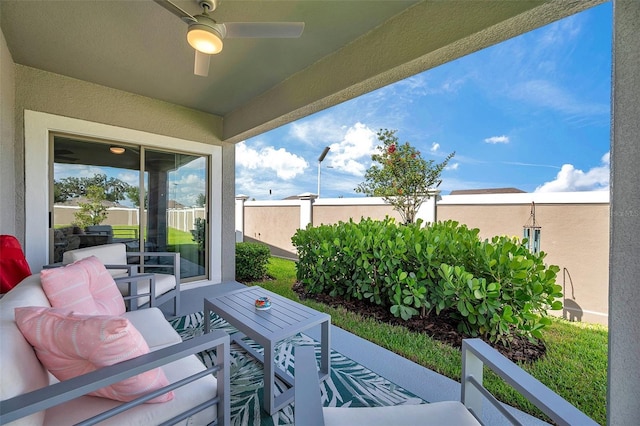 31530 Magna Gulf Loop, San Antonio, FL 33576 - view of patio with ceiling fan