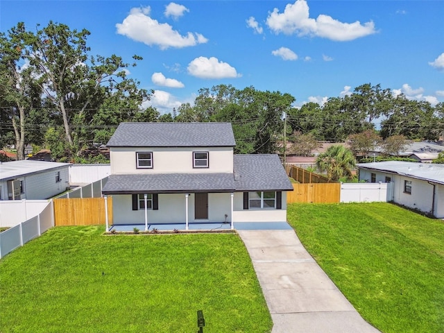 7806 N Matanzas Ave, Tampa, FL 33614 - view of front facade with a shingled roof, a porch, and stucco siding