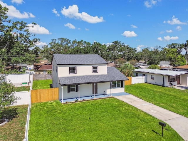 7806 N Matanzas Ave, Tampa, FL 33614 - traditional home with roof with shingles, covered porch, and stucco siding