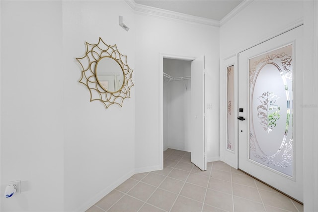 1760 W Shanelle Path, Lecanto, FL 34461 - entryway with ornamental molding and light tile patterned floors