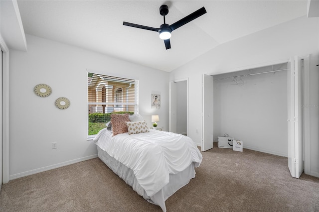 1760 W Shanelle Path, Lecanto, FL 34461 - carpeted bedroom featuring lofted ceiling and ceiling fan