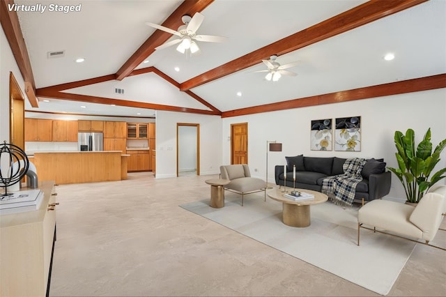 4128 Carrollwood Village Dr, Tampa, FL 33618 - living room with ceiling fan and recessed lighting