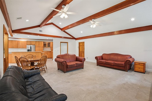 4128 Carrollwood Village Dr, Tampa, FL 33618 - living room with a ceiling fan and recessed lighting