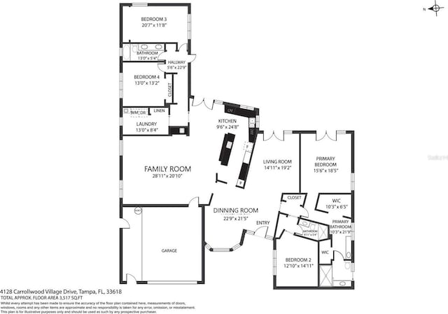 4128 Carrollwood Village Dr, Tampa, FL 33618 - view of room layout