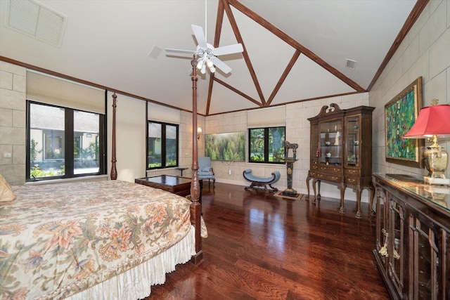 1835 Alicia Way, Clearwater, FL 33764 - bedroom with vaulted ceiling, wood finished floors, and ornamental molding