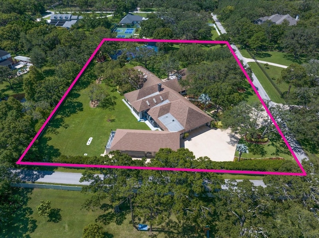 1835 Alicia Way, Clearwater, FL 33764 - aerial view of property's location with property parcel outlined