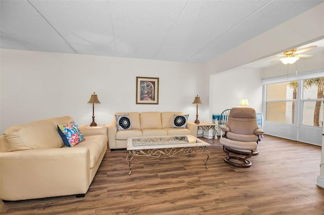 920 Virginia St Unit 204, Dunedin, FL 34698 - living room with wood finished floors and ceiling fan