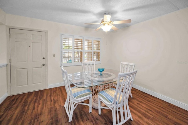 920 Virginia St Unit 204, Dunedin, FL 34698 - dining area with ceiling fan, wood finished floors, and a textured ceiling