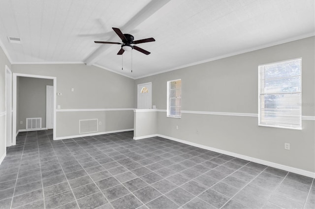 271 Eastpoint Ct, Spring Hill, FL 34606 - empty room featuring ceiling fan, crown molding, and tile patterned floors