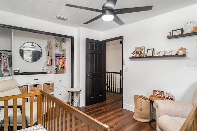 11414 Donneymoor Dr, Riverview, FL 33569 - bedroom with wood finished floors, a closet, and ceiling fan