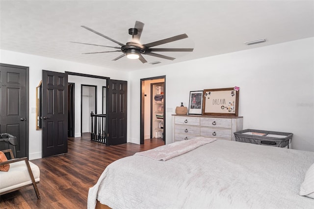 11414 Donneymoor Dr, Riverview, FL 33569 - bedroom featuring wood finished floors and a ceiling fan